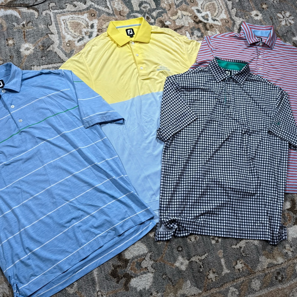 LOT OF 4 Footjoy Polo Golf Shirts Mens L (FJ2)